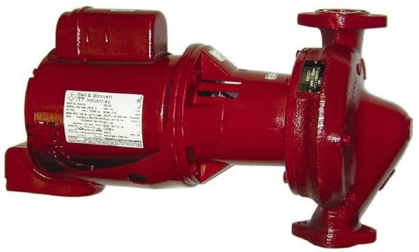 Bell & Gossett - 3/4 hp, 21-11/16" Long, 1 Phase, Cast Iron Housing, Bronze Impeller, Inline Circulator Pump - 115/230 Volt, 60 Hz, 11-1/2" Flange Width, Flanges Included, Bell & Gossett Part No. 172718, 175 Max psi, ODP Motor - Eagle Tool & Supply