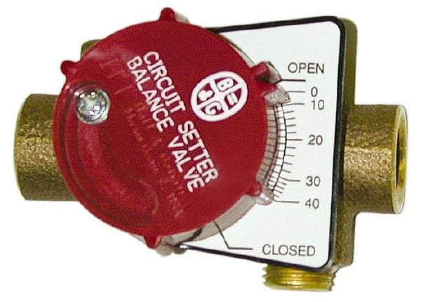 Bell & Gossett - 1-1/2" Pipe, Threaded End Connections, Inline Calibrated Balance Valve - 4-7/16" Long, 3-13/16" High, 300 Max psi, Brass Body - Eagle Tool & Supply