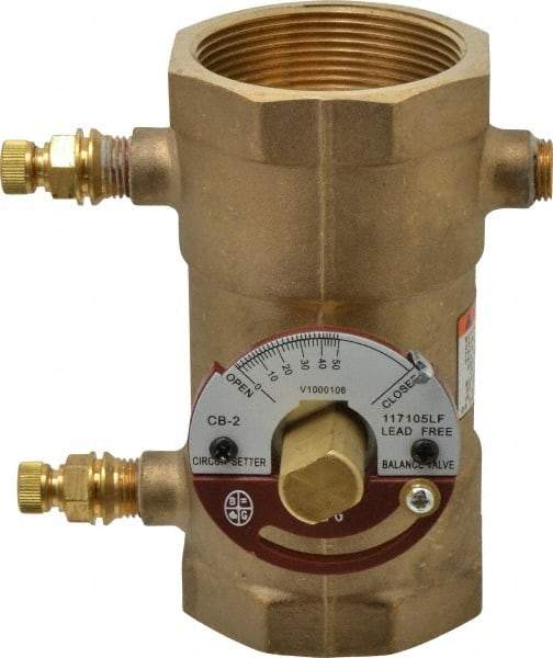 Bell & Gossett - 2" Pipe, Threaded End Connections, Inline Calibrated Balance Valve - 5-1/8" Long, 4-1/8" High, 300 Max psi, Brass Body - Eagle Tool & Supply