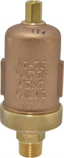 Hoffman Speciality - 1/8" Inlet, 3/4" Outlet, 150 Max psi, Cast Brass Water Vent - 450 Max Hydrostatic psi, 250°F Max - Eagle Tool & Supply