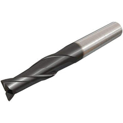 Iscar - 3/8", 2 Flute, Single End, Solid Carbide, Corner Chamfer End Mill - 2-1/2" OAL, 30° Helix, Right Hand Flute, 3/4" LOC, Right Hand Cut - Eagle Tool & Supply