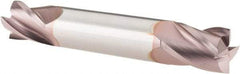 SGS - 1/2", 5/8" LOC, 1/2" Shank Diam, 3" OAL, 4 Flute, Solid Carbide Square End Mill - Double End, TiCN Finish, Spiral Flute, 30° Helix, Centercutting, Right Hand Cut, Right Hand Flute, Series 14 - Eagle Tool & Supply