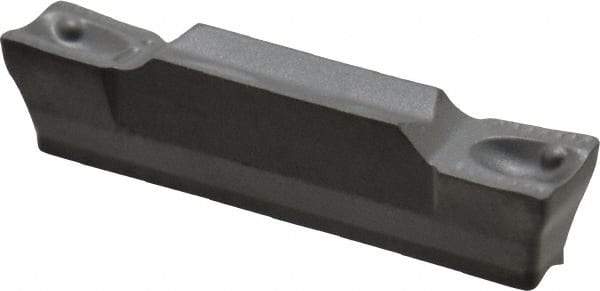 Iscar - 3002GRIP Y Grade IC08, 3mm Cutting Width Carbide Grooving Insert - 1.8mm Max Depth of Cut, Neutral, 0.2mm Corner Radius, Uncoated - Eagle Tool & Supply