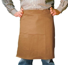 Stanco Safety Products - 24 x 24" Flame Resistant/Retardant & Welding Waist Apron - Cotton, 12 oz Material, Brown, 0 Pockets - Eagle Tool & Supply