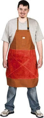 Stanco Safety Products - 24 x 36" Flame Resistant/Retardant & Welding Bib Apron - Cotton, 12 oz Material, Brown, 1 Pocket - Eagle Tool & Supply