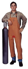 Stanco Safety Products - 24 x 48" Flame Resistant/Retardant & Welding Split Leg Apron - Cotton, 12 oz Material, Brown, 1 Pocket - Eagle Tool & Supply