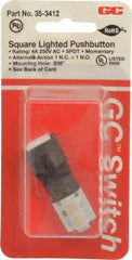 GC/Waldom - 0.638 Inch Mount Hole, Pushbutton Switch Only - Square, Momentary (MO) - Eagle Tool & Supply