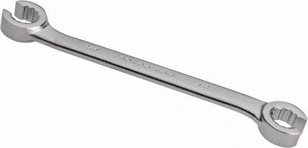 Proto - 1/2 x 9/16", Satin Finish, Open End Flare Nut Wrench - 12 Points, 7-1/2" OAL, Steel, Double End Head - Eagle Tool & Supply