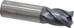 SGS - 3/4", 4 Flute, Single End, Solid Carbide, 0.0350 - 0.0400" Corner Radius End Mill - 3" OAL, Right Hand Flute, 1" LOC, Right Hand Cut - Eagle Tool & Supply