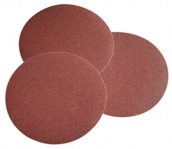Norton - 8" Diam, 100 Grit Ceramic Adhesive PSA Disc - Medium Grade, Maroon, F Weighted Backing, Flexible - Eagle Tool & Supply