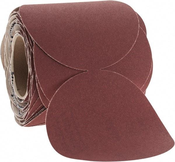 Norton - 6" Diam, 120 Grit Ceramic Adhesive PSA Disc - Medium Grade, Maroon, F Weighted Backing, Flexible - Eagle Tool & Supply