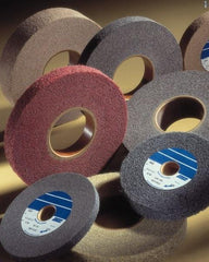 Norton - 6" Diam, 2" Face Width, 1" Center Hole, Medium Grade, Aluminum Oxide Deburring Wheel - Convolute, Density 6 Grade, 6,000 RPM - Eagle Tool & Supply