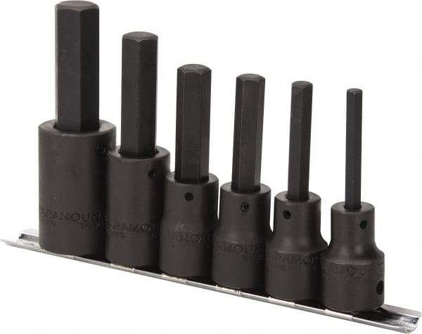 Paramount - 6 Piece 1/2" Drive Metric Impact Hex Bit Socket Set - 6 to 17mm Hex - Eagle Tool & Supply