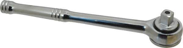 Paramount - 1/2" Drive Round Head Quick-Release Ratchet - Chrome Finish, 10-3/32" OAL, 45 Gear Teeth, Full Polished Knurled Handle - Eagle Tool & Supply