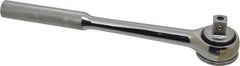 Paramount - 1/2" Drive Round Head Quick-Release Ratchet - Chrome Finish, 10-3/32" OAL, 45 Gear Teeth, Full Polished Knurled Handle, Reversible with Knurled Speed Ring Head - Eagle Tool & Supply