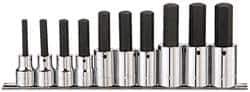 Paramount - 10 Piece 1/2" Drive Metric Hex Bit Socket Set - 6 to 19mm Hex - Eagle Tool & Supply