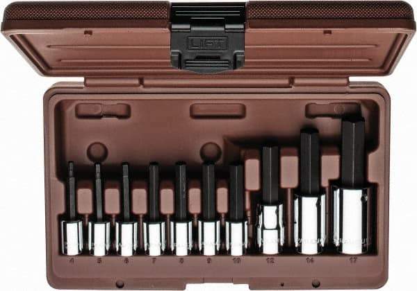 Paramount - 10 Piece 3/8 & 1/2" Drive Metric Hex Bit Socket Set - 4 to 17mm Hex - Eagle Tool & Supply