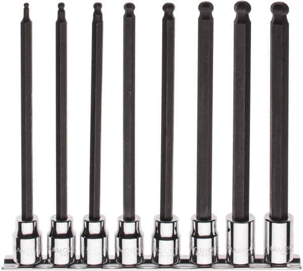 Paramount - 8 Piece 3/8" Drive Metric Ball Hex Bit Socket Set - 3 to 10mm Hex - Eagle Tool & Supply