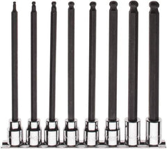 Paramount - 8 Piece 3/8" Drive Metric Ball Hex Bit Socket Set - 3 to 10mm Hex - Eagle Tool & Supply