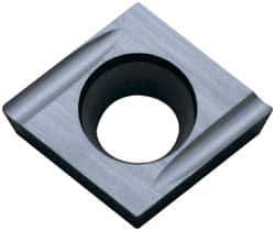 Kyocera - CCGT21.51 Grade TN60 Cermet Turning Insert - TiCN/NbC Finish, 80° Diamond, 1/4" Inscr Circle, 3/32" Thick, 1/64" Corner Radius - Eagle Tool & Supply