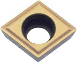 Kyocera - CPGT21.52 Grade TN60 Cermet Turning Insert - Uncoated, 80° Diamond, 1/4" Inscr Circle, 3/32" Thick, 1/32" Corner Radius - Eagle Tool & Supply