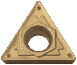 Hertel - TCMT21.51 BH Grade HP225CR Cermet Turning Insert - TiN Finish, 60° Triangle, 1/4" Inscr Circle, 3/32" Thick, 1/64" Corner Radius - Eagle Tool & Supply