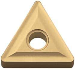 Kyocera - TNMG332 GP Grade PV90 Cermet Turning Insert - TiN Finish, 60° Triangle, 3/8" Inscr Circle, 3/16" Thick, 1/32" Corner Radius - Eagle Tool & Supply