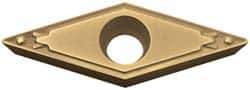 Kyocera - VBMT221 HQ Grade PV90 Cermet Turning Insert - TiN Finish, 35° Diamond, 1/4" Inscr Circle, 1/8" Thick, 1/64" Corner Radius - Eagle Tool & Supply