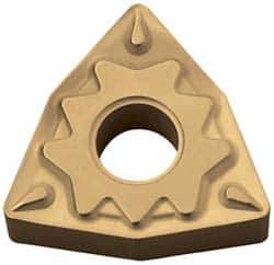Kyocera - WNMG331 HQ Grade TN60 Cermet Turning Insert - TiCN/NbC Finish, 80° Trigon, 3/8" Inscr Circle, 3/16" Thick, 1/64" Corner Radius - Eagle Tool & Supply