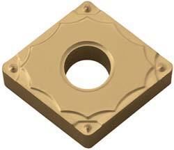 Kyocera - CNMG430.5 GP Grade PV90 Cermet Turning Insert - TiN Finish, 80° Diamond, 1/2" Inscr Circle, 3/16" Thick, 0.0079" Corner Radius - Eagle Tool & Supply