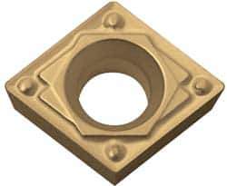 Kyocera - CPMH321 HQ Grade TN60 Cermet Turning Insert - TiCN/NbC Finish, 80° Diamond, 3/8" Inscr Circle, 1/8" Thick, 1/64" Corner Radius - Eagle Tool & Supply