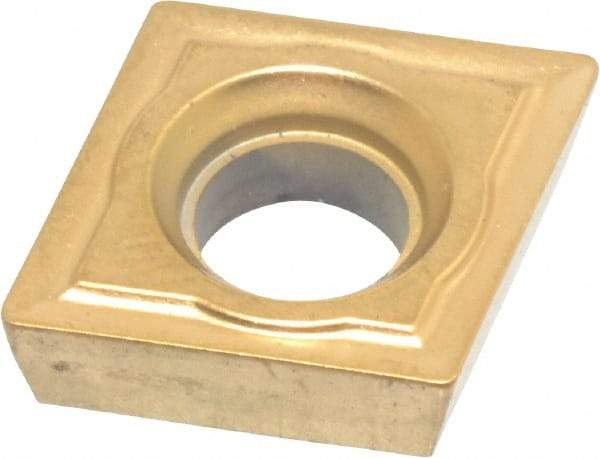 Hertel - CPMH321 Grade HP225CR Cermet Turning Insert - TiN Finish, 80° Diamond, 3/8" Inscr Circle, 1/8" Thick, 1/64" Corner Radius - Eagle Tool & Supply