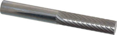Atrax - 1/4" Cut Diam, 1/4" Shank Diam, Cylinder Head Single Cut Burr - Carbide, Flat End, 1" LOC, 2" OAL - Eagle Tool & Supply