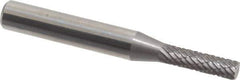 Atrax - 5/32" Cut Diam, 1/4" Shank Diam, Cylinder Head Double Cut Burr - Carbide, Flat End, 5/8" LOC, 2-1/4" OAL - Eagle Tool & Supply