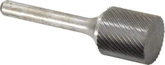 Atrax - 3/4" Cut Diam, 1/4" Shank Diam, Cylinder Head Single Cut Burr - Carbide, Flat End, 3/4" LOC, 2-1/4" OAL - Eagle Tool & Supply