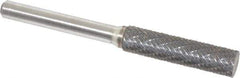 Atrax - 3/8" Cut Diam, 1/4" Shank Diam, Cylinder Head Double Cut Burr - Carbide, Flat End, 1-1/2" LOC, 1-1/2" OAL - Eagle Tool & Supply