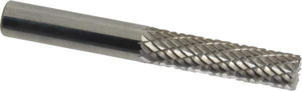 Atrax - 1/4" Cut Diam, 1/4" Shank Diam, Cylinder with End Cut Head Double Cut Burr - End Cut End, 1" LOC, 2" OAL - Eagle Tool & Supply