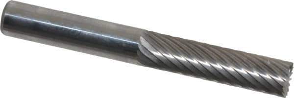 Atrax - 1/4" Cut Diam, 1/4" Shank Diam, Cylinder with End Cut Head Single Cut Burr - Carbide, End Cut End, 1" LOC, 2" OAL - Eagle Tool & Supply