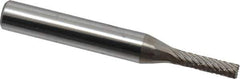 Atrax - 1/8" Cut Diam, 1/4" Shank Diam, Cylinder with End Cut Head Double Cut Burr - End Cut End, 5/8" LOC, 2" OAL - Eagle Tool & Supply