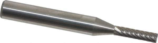 Atrax - 1/8" Cut Diam, 1/4" Shank Diam, Cylinder with End Cut Head Single Cut Burr - Carbide, End Cut End, 5/8" LOC, 2" OAL - Eagle Tool & Supply