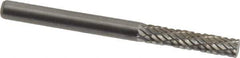 Atrax - 1/8" Cut Diam, 1/8" Shank Diam, Cylinder with End Cut Head Double Cut Burr - End Cut End, 9/16" LOC, 1-1/2" OAL - Eagle Tool & Supply