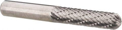Atrax - 1/4" Cut Diam, 1/4" Shank Diam, Cylinder with Radius Head Double Cut Burr - Radius End, 1" LOC, 2" OAL - Eagle Tool & Supply