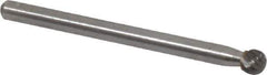 Atrax - 5/32" Cut Diam, 1/8" Shank Diam, Ball Head Single Cut Burr - Carbide, 5/32" LOC, 1-1/2" OAL - Eagle Tool & Supply