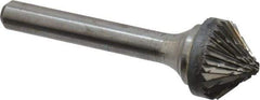 Atrax - 5/8" Cut Diam, 1/4" Shank Diam, Cone Head Double Cut Burr - 5/16" LOC, 2-1/4" OAL - Eagle Tool & Supply
