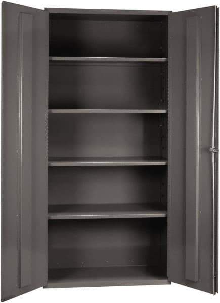 Durham - 4 Shelf Locking Storage Cabinet - Steel, 36" Wide x 24" Deep x 72" High, Gray - Eagle Tool & Supply