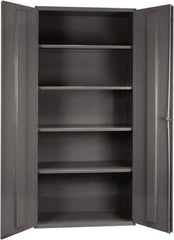 Durham - 4 Shelf Locking Storage Cabinet - Steel, 36" Wide x 24" Deep x 72" High, Gray - Eagle Tool & Supply