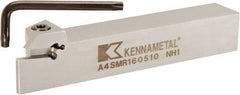 Kennametal - External Thread, 0.3937" Max Depth of Cut, 5mm Min Groove Width, 6" OAL, Right Hand Indexable Grooving Cutoff Toolholder - 1" Shank Height x 1" Shank Width, A4G0500M05P04GMP Insert Style, A4SM Toolholder Style, Series A4 - Eagle Tool & Supply