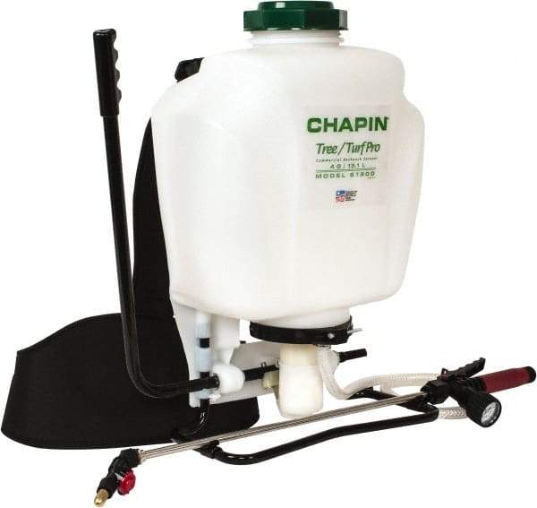 Chapin - 4 Gal Garden Backpack Sprayer - Reinforced Hose, Polyethylene Tank, For Industrial Applications - Eagle Tool & Supply