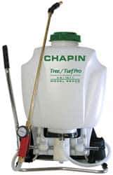 Chapin - 4 Gal Garden Backpack Sprayer - Reinforced Hose, Polyethylene Tank, For Industrial Applications - Eagle Tool & Supply