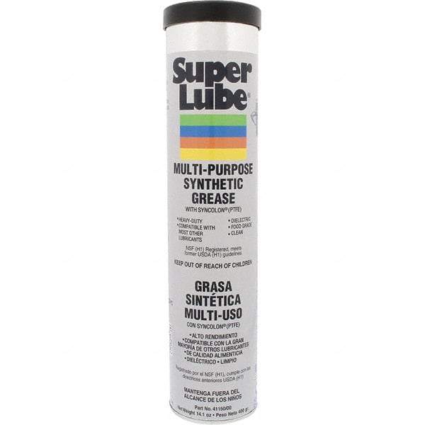 Synco Chemical - 14.1 oz Cartridge Synthetic General Purpose Grease - Translucent White, Food Grade, 450°F Max Temp, NLGIG 00, - Eagle Tool & Supply